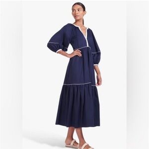 Staud Demi Poplin Puff Sleeve Dress